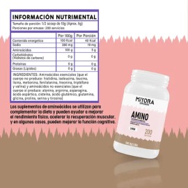 Aminoácidos 1kg Suplemento Alimenticio Miyora 200servicios                                                                                            