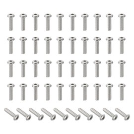 PATIKIL #10-24x3/4" Button Head Socket Cap Screws, 50 Pcs 304 Stainless Steel 18-8 Socket Cap Screw Bolts Allen Hex Drive Full Thread UNC
