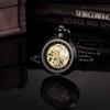 TREEWETO Steampunk Transparent Open Face Pocket Watch for Men Women