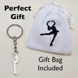 Unbranded CRS Cross Ice Skating Layback Keychain/ Bag tag, Gift Figure Skater Silver gift