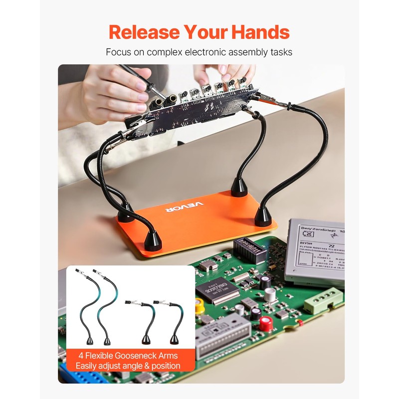 VEVOR Magnetic Helping Hands Soldering Station, 4 Flexible Arms Third