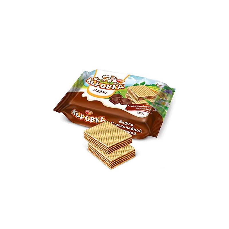 Imported Russian Waffels "Korovka" stuffed with chocolate 150 g