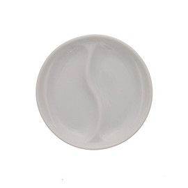 Tableware East Divider Dish Small Snack Plate 2 Dividers White
