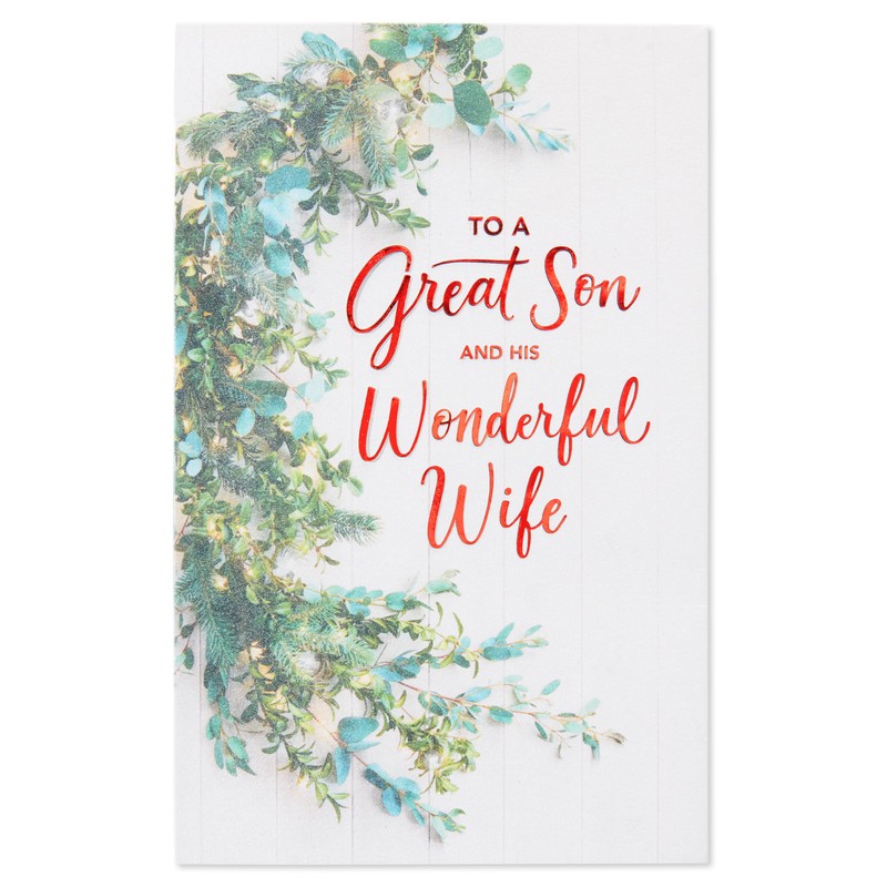 American Greetings Christmas Card for Son and Wife (Both so