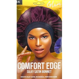 DONNA Comfort Edge Reversible Silky Satin Bonnet, Shower Cap for Women Silk Bonnet for Sleeping Satin Bonnet L-XL 1PC, LILAC COLOR