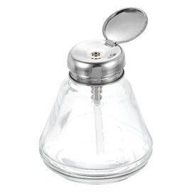 HARFINGTON Solvent Alcohol Dispensers 180ml(6.1oz) Conical Push Down Liquid Dispenser Pump Bottle with Plastic Tube and Copper Core for Alcohol Solution