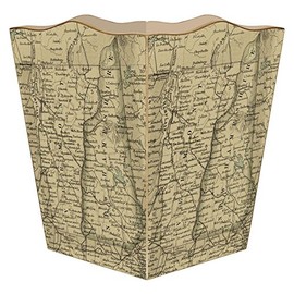 WB1823 - Vermont & New Hampshire Antique Map Wastepaper Basket