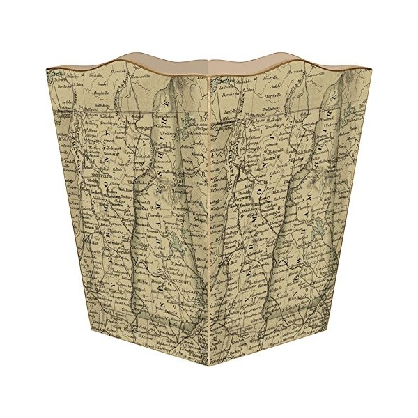 WB1823 - Vermont & New Hampshire Antique Map Wastepaper Basket