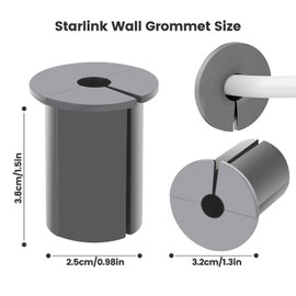 Wall Grommet, Silicone Cable Routing Kit for Starlink, Mounting Hole Feed-Through Cable Grommet, Grey - 2pc