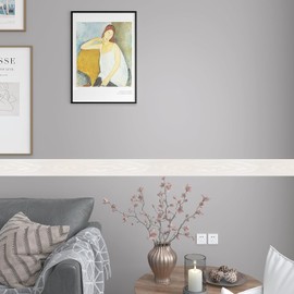 YENHOME Peel and Stick Mirror Frame Border White Wood Wallpaper Border Peel and Stick 3" X236" Bulletin Board Borders Mirror Frame Stickers for Bedroom Bathroom Self Adhesive White Wood Grain Tape