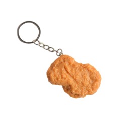 Imitation Food Keychain Fried Chicken Leg Nuggets Wing Keychain for Handbag Purse Car Accessories-A nugget