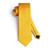 HISDERN Men's Wedding Ties and Pocket Square Solid Tie Cufflinks