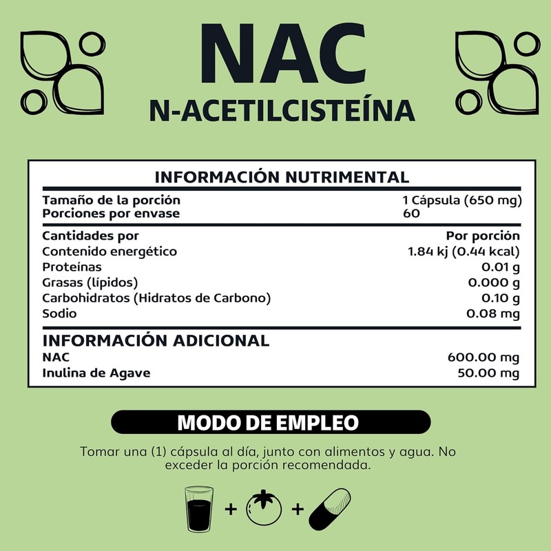 Beyond Vitamins | NAC N-Acetil Cisteína 600mg Ultra-Premium con Inulina