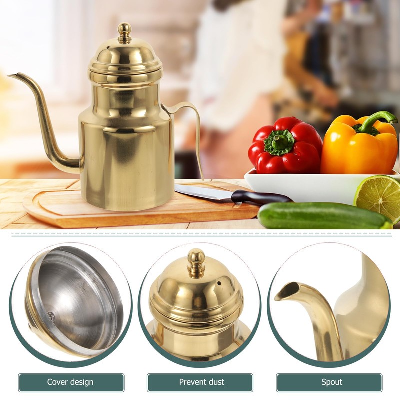 Cabilock Oil Dispenser Vinegar Dispenser Bottle Stainless Steel Oil Can