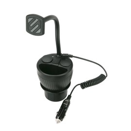 Scosche MAGPCUP MagicMount PowerHub Magnetic Car Cup Holder Phone Mount - Strong Magnet Car Mount for iPhone and Android - Secure Magnetic Cell Phone Holder - USB Charging Ports for Multiple Devices