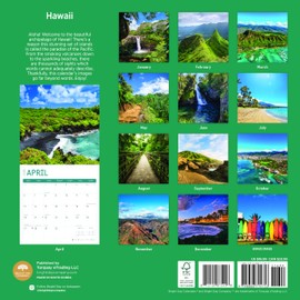 2025 Hawaii Monthly Wall Calendar by Bright Day, 12 x 12 Inch USA Island