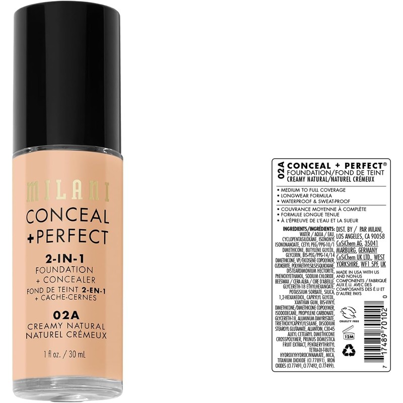 Milani Conceal + Perfect 2-en-1 Base y Corrector - Creamy