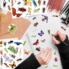 312Pcs Insect Stickers, Self Adhesive Insect Animals Decorations Stickers for Scrapbooks Envelopes Cards Gifts Crafts Decor