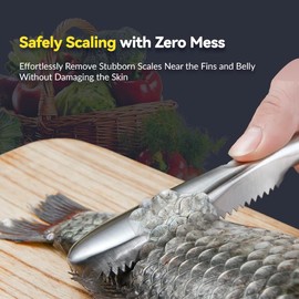 ADORAMBLING 2 Pieces Fish Scaler Tool Stainless Steel Fish Scaler Remover No Mess - Portable Fish Scale Remover Fish Descaler Tool - Reliable Fish Scraper Fish Cleaner Tool for Fish Scaling Cleaning