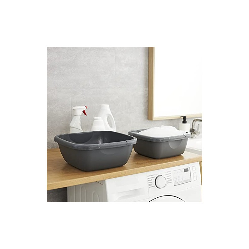 Rotho Daily Basin, Plastic (PP Recycled), Anthracite, 8 L