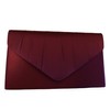 Purple Possum UK Burgundy Satin Envelope Clutch Bag, Claret Evening