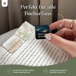 Lebenskompass® Magnetic Bookmarks "Breath" - Elegant Magnetic Bookmarks with Stylish Designs and Gold Embossing - Magnetic Bookmark Ideal for Books
