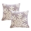 NIDITW Set of 2 Ultra Soft Grey Snowflake Throw Pillow