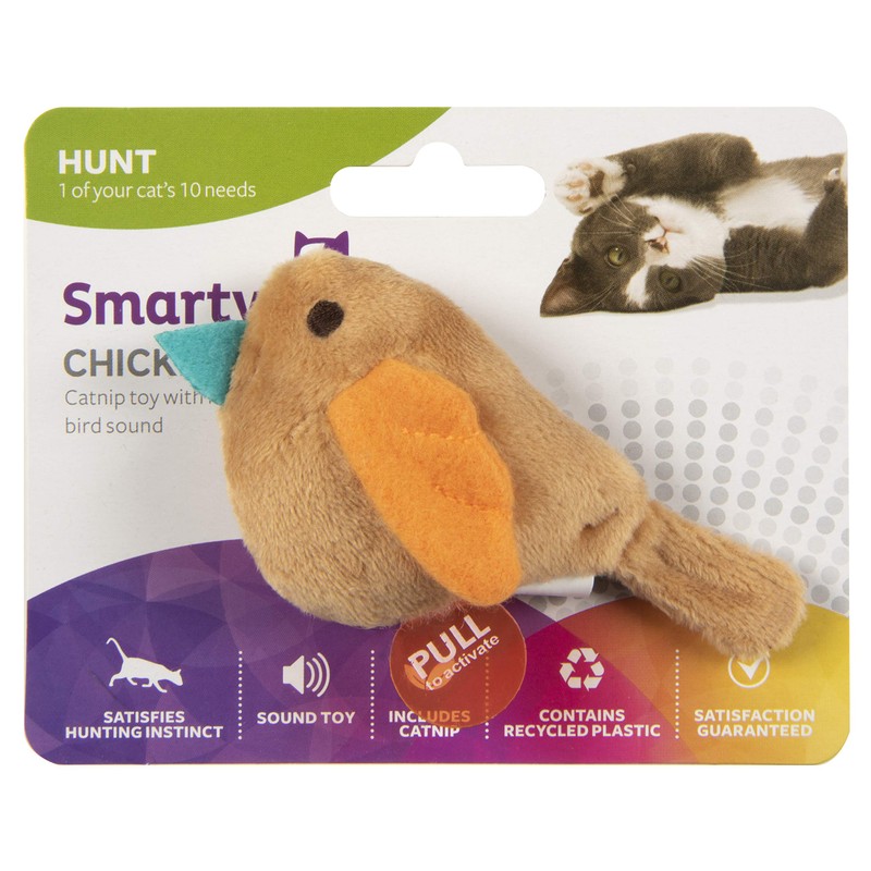SmartyKat Chickadee Chirp Electronic Sound Cat Toy, Contains Catnip, Battery