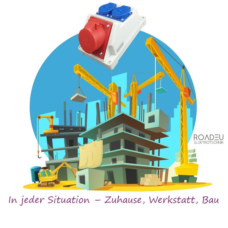 RoadEu Combination Wall Socket 16A 5P with 2x Schuko 230V