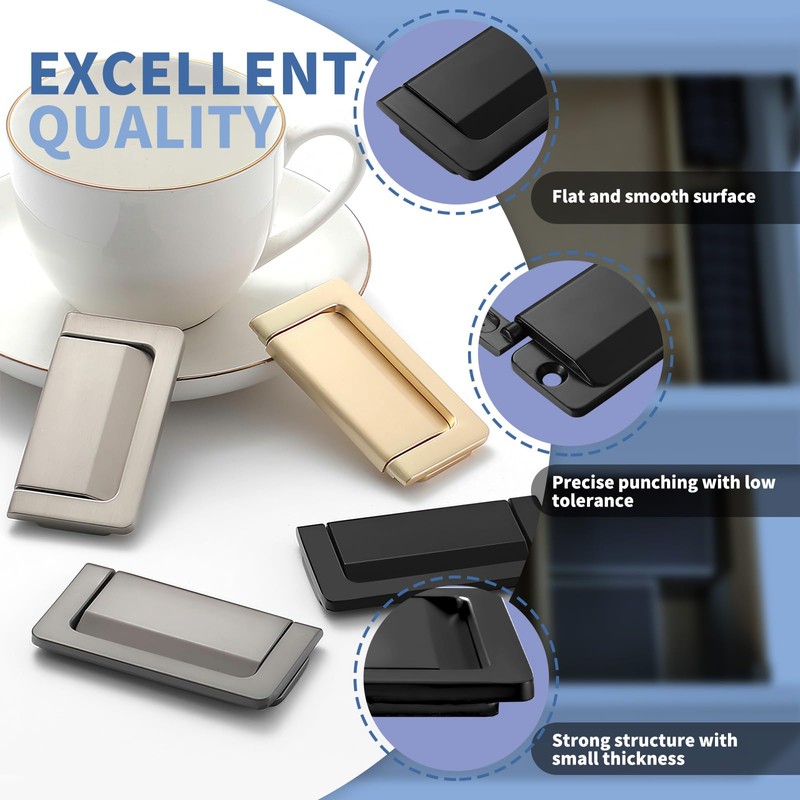BangBoom 3 Packs 2.9" Invisible Drawer Flush Pull Handle with