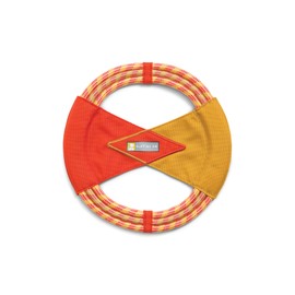 RUFFWEAR, Pacific Ring Dog Toy, Interactive Fetch and Tug Toy for Playing and Training, Sockeye Red