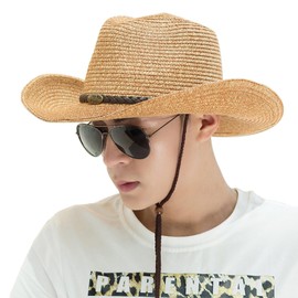 Afindern Straw Hat, Men's, Summer, Straw Hat, Wide Brim, Sunshade, Retro Style, Fashionable, Medium Folding Hat, UV Protection, Outdoor, Fishing, Farming, Garden, Travel, Climbing, Beach, Father's Day