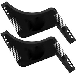 Timotech Peine para barba y guía modeladora de corte para hombre | Accesorio para modelar barba y cuidado de cabello facial | Set de cuidado del cabello facial para alineación perfecta (2 piezas)