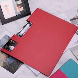 A4 Conference Pad Clipboard Folder Foam PP File Holder Writing Signature Pad Portable Professional Presentation Portfolio Paperwork Organizer for Business Office School Striped