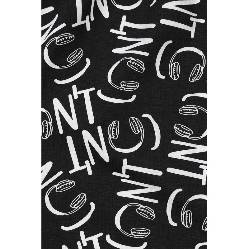 Can't Hear You I'm Gaming Black Cotton Pyjamas, black