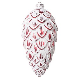 Vickerman 8" Red Brushed Pinecone Christmas Ornament, Pack of 2