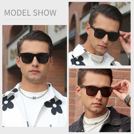 Rayruling Polarised Sunglasses Men Women Ultralight Frame Classic Vintage Style UV400 HD Lens, 【A2】Blue