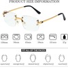 Ggpyyon Rectangular Rimless Sunglasses Rectangular Glasses Square Frameless Sunglasses for