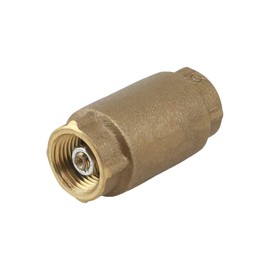 Midline Valve 372U322 Inline Spring Loaded Check Valve, Backflow Prevention, 1 in. FIP Connections, Cast Brass, 1