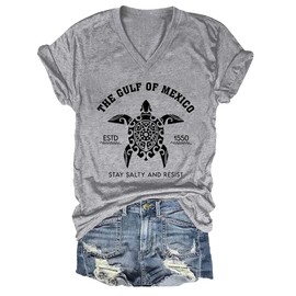 Gulf of Mexico Tshirt Gulf of Mexico Stay Salty Resistance Shirt Mexican Tops Summer Holiday Tees