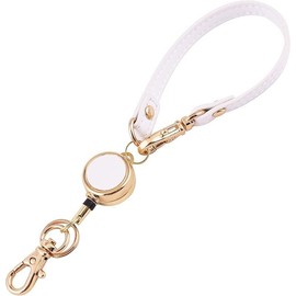 KAIYU Expandable Reel Style Strap, Women's, Men's, Key Reel, Pass Case, For Passing Passes, Cars, Home, Keys, Keys, Keys, Key Holder, white
