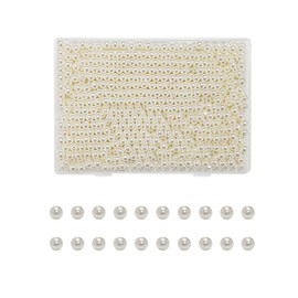 700 Pcs Pearl Beads with Hole, Pearl Beads for Craft, 8 mm Round Craft Bead, Round Loose Pearl Beads, Bulk Loose Pearl Beads with Holes, Loose Arts and Crafts Pearls, Lvory White Pearls for Craft