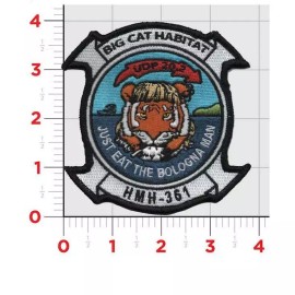 4" MARINE CORPS HMH-361 BIG CAT HABITAT HELI SQUAD EMBROIDERED JACKET PATCH