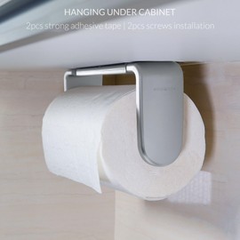 simpletome Paper Towel Holder ONE Hand Tear Adaptive Tension Arm Adjustable Length 9.4-11inch/24-28cm (Silvery)