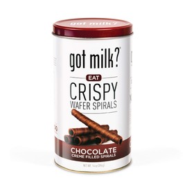 got milk? Wafer Spirals, Chocolate, 14 Oz. Tin with 36 Rolls, Delicious Rolled Wafer Rolls with Filling, Chocolate Wafer Cookies for Dessert or Snack, Retail Pack