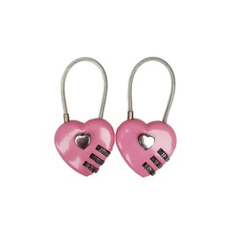 LITAITAI Pinks Heart Shaped Padlock,Gym Locker Lock Cute,Love Padlock,Small Locker Locks,Love Lock for Jewelry Storage Box Locker Decor Valentine Gift-Pinks,2PCS