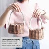 ABOOFAN Rattan Woven Flower Girl Basket Rustic Floral Basket with
