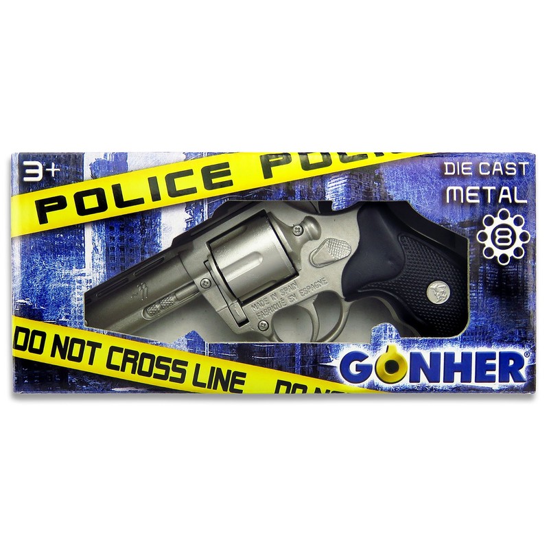 Gonher - Pistole Polizei 8 schuss, Metall Farbe (33/0)