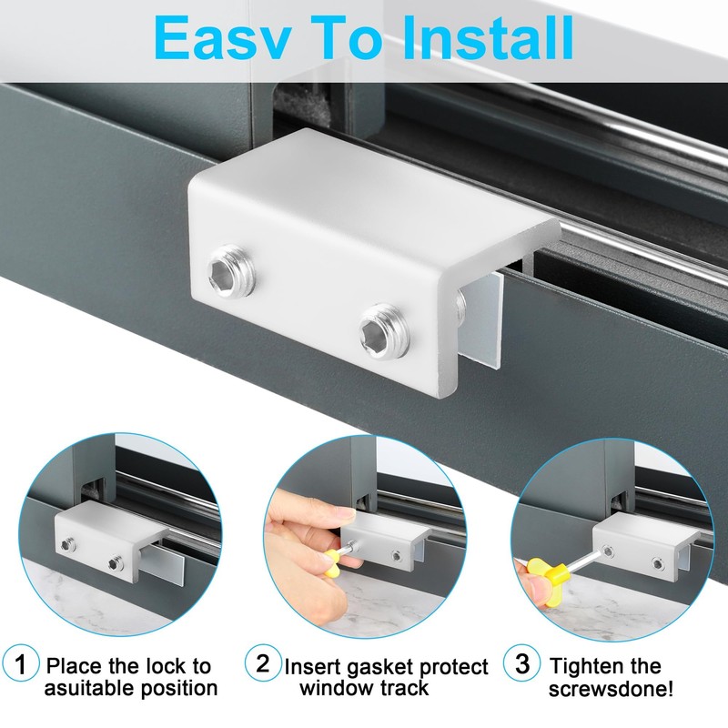 Window Locks, 6 Sets Window Locks Security with Key, Adjustable