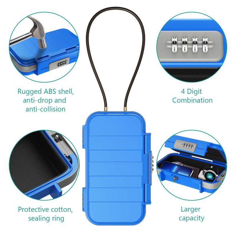 ORIA Portable Safe with Number Code, Key Safe, Outdoor Security